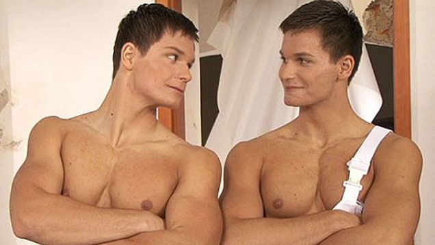 Male twins threesome