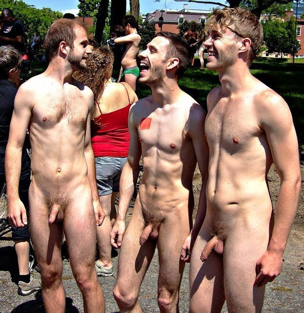 Naked men public