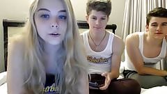 Amateur webcam foursome