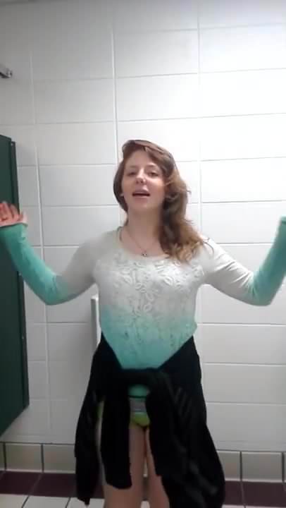 Girl piss urinal
